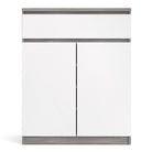 Naia Sideboard 1 Drawer 2 Doors in Concrete Grey and White High Gloss - Price Crash Furniture