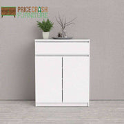 Naia Sideboard - 1 Drawer 2 Doors in White High Gloss - Price Crash Furniture