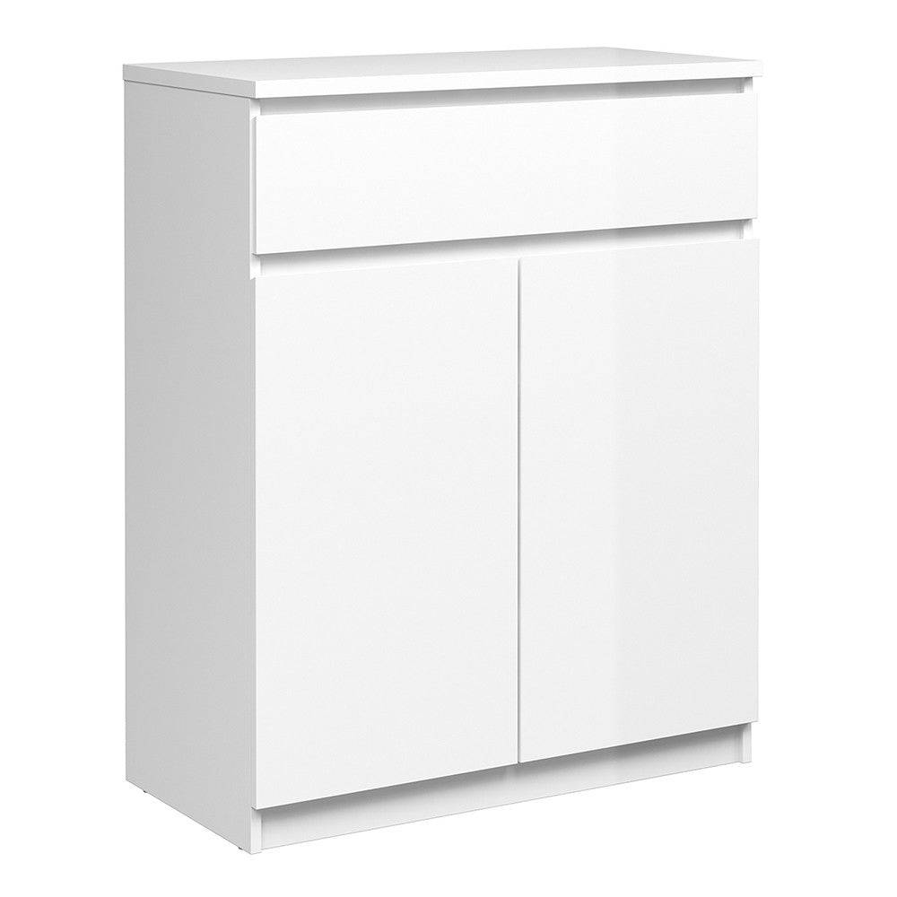 Naia Sideboard - 1 Drawer 2 Doors in White High Gloss - Price Crash Furniture