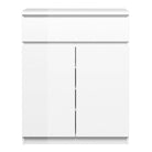 Naia Sideboard - 1 Drawer 2 Doors in White High Gloss - Price Crash Furniture