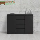 Naia Sideboard - 4 Drawers 2 Doors in Black Matt - Price Crash Furniture