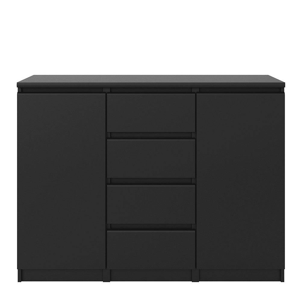 Naia Sideboard - 4 Drawers 2 Doors in Black Matt - Price Crash Furniture