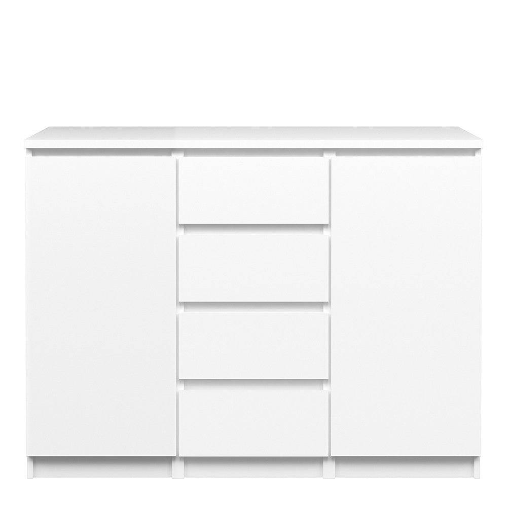 Naia Sideboard 4 Drawers 2 Doors in White High Gloss - Price Crash Furniture