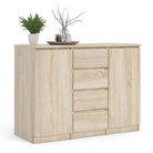 Naia Sideboard Buffet Unit 4 Drawers 2 Doors in Sonoma Oak - Price Crash Furniture