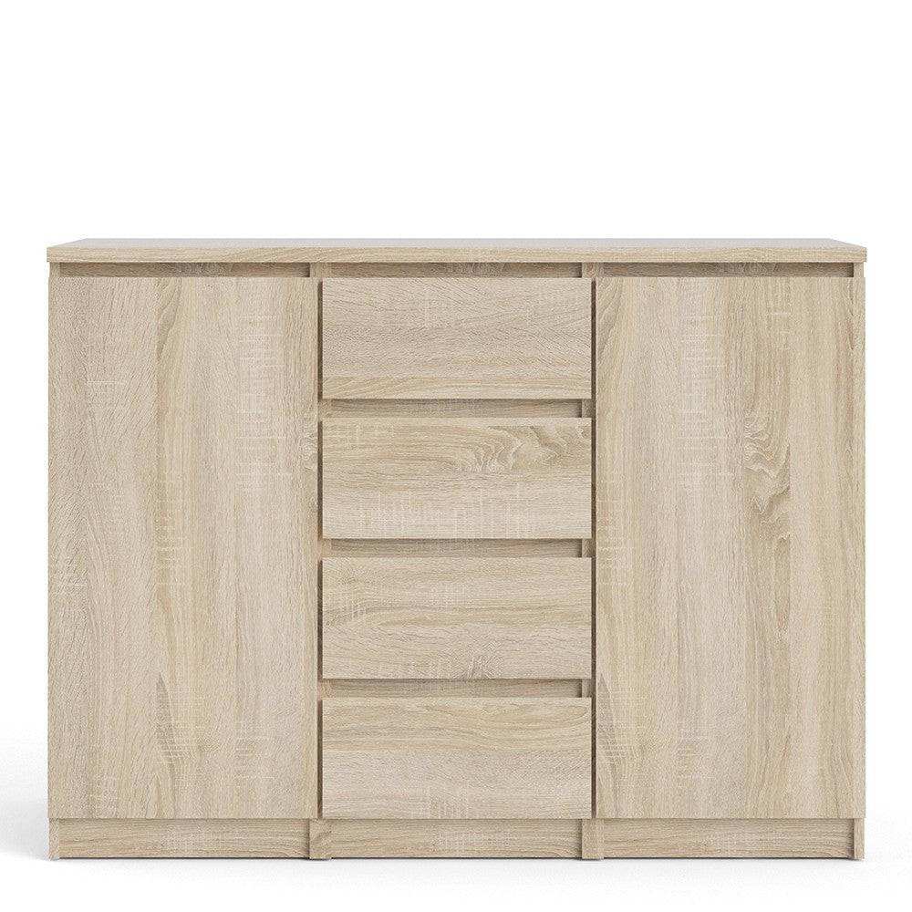 Naia Sideboard Buffet Unit 4 Drawers 2 Doors in Sonoma Oak - Price Crash Furniture