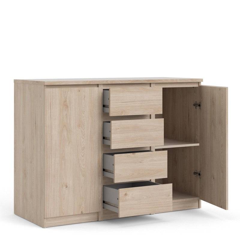 Naia Sideboard with 4 Drawers & 2 Doors in Jackson Hickory Oak - Price Crash Furniture