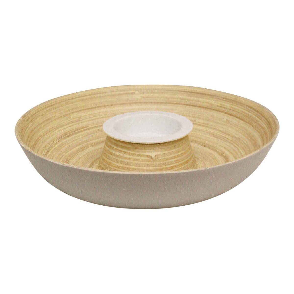 Natural Interiors Bamboo Chip & Dip Dish - Price Crash Furniture