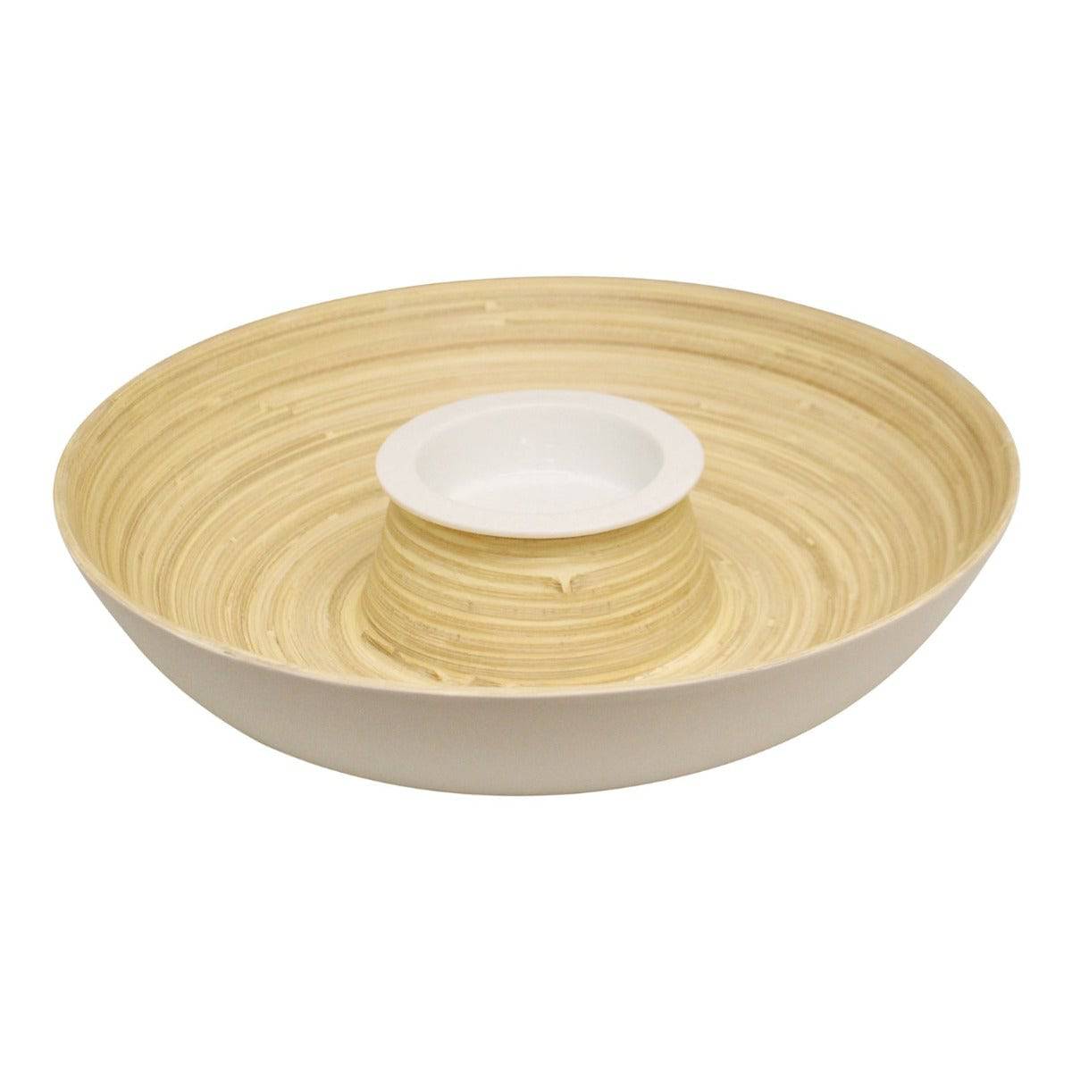 Natural Interiors Bamboo Chip & Dip Dish - Price Crash Furniture