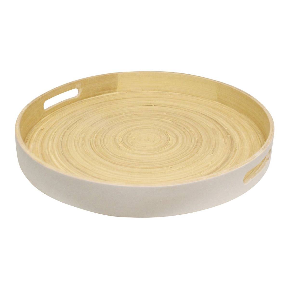 Natural Interiors Bamboo Serving Tray With Handles - Price Crash Furniture