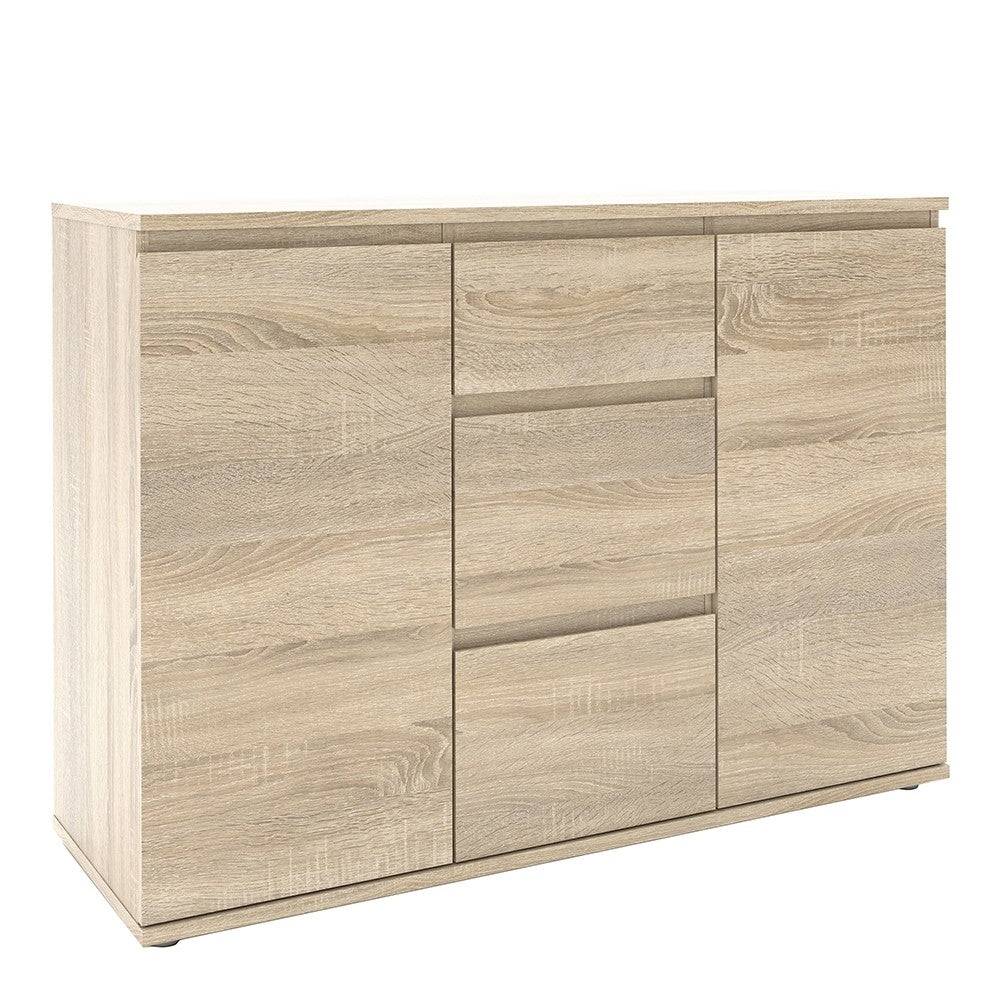 Nova Sideboard - 3 Drawers 2 Doors in Oak - Price Crash Furniture