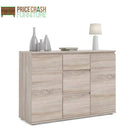 Nova Sideboard - 3 Drawers 2 Doors in Truffle Oak - Price Crash Furniture