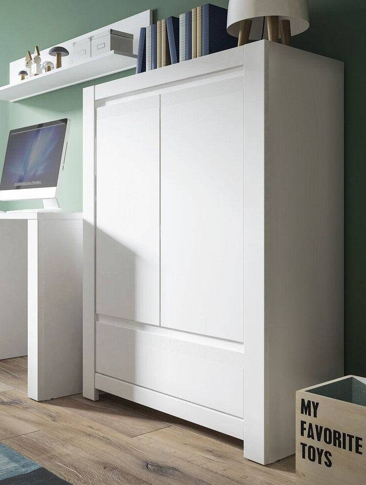 Novi 2 Door 1 Drawer Cabinet In Alpine White - Price Crash Furniture