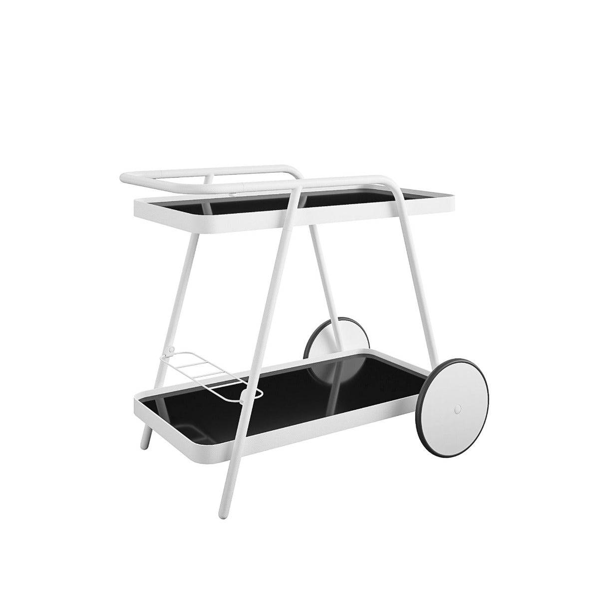 Novogratz Barbie Drinks Bar Serving Cart in White Indoor/Outdoor - Price Crash Furniture