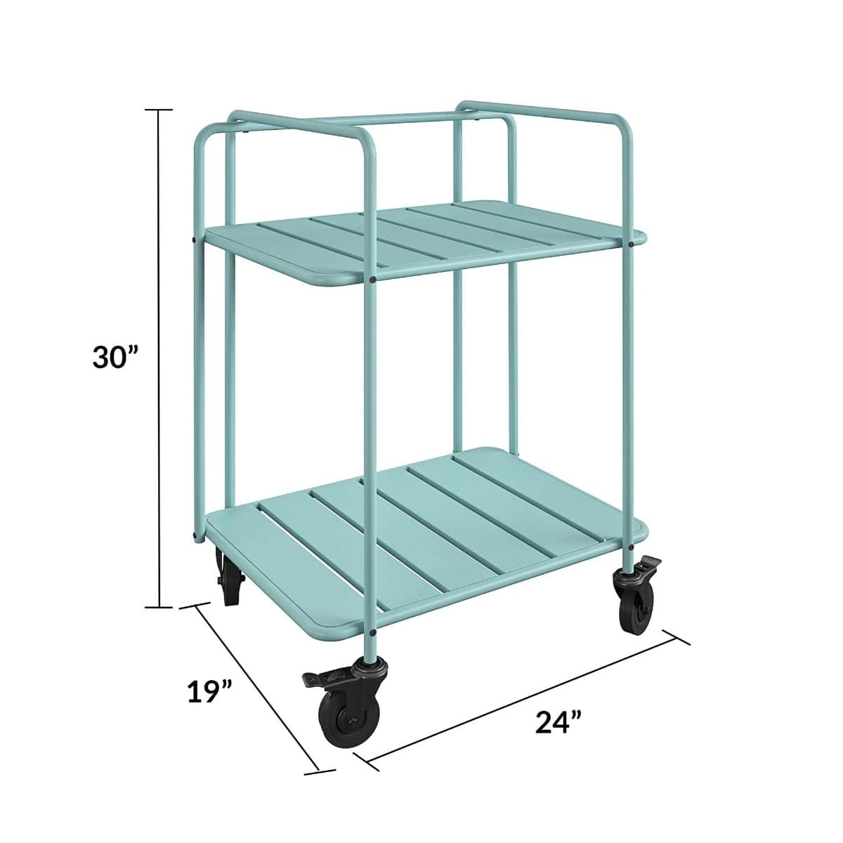 Novogratz Penelope Serving Cart in Aqua - Indoor/Outdoor - Price Crash Furniture