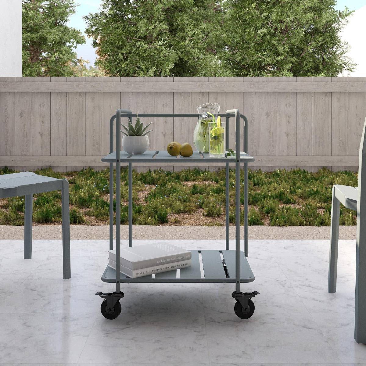 Novogratz Penelope Serving Cart in Grey - Indoor/Outdoor - Price Crash Furniture