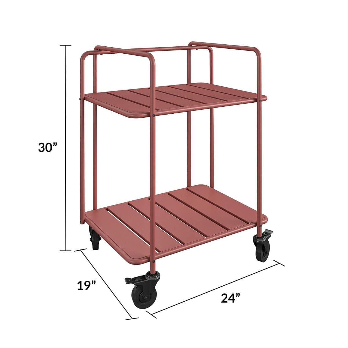 Novogratz Penelope Serving Cart in Red - Indoor/Outdoor - Price Crash Furniture