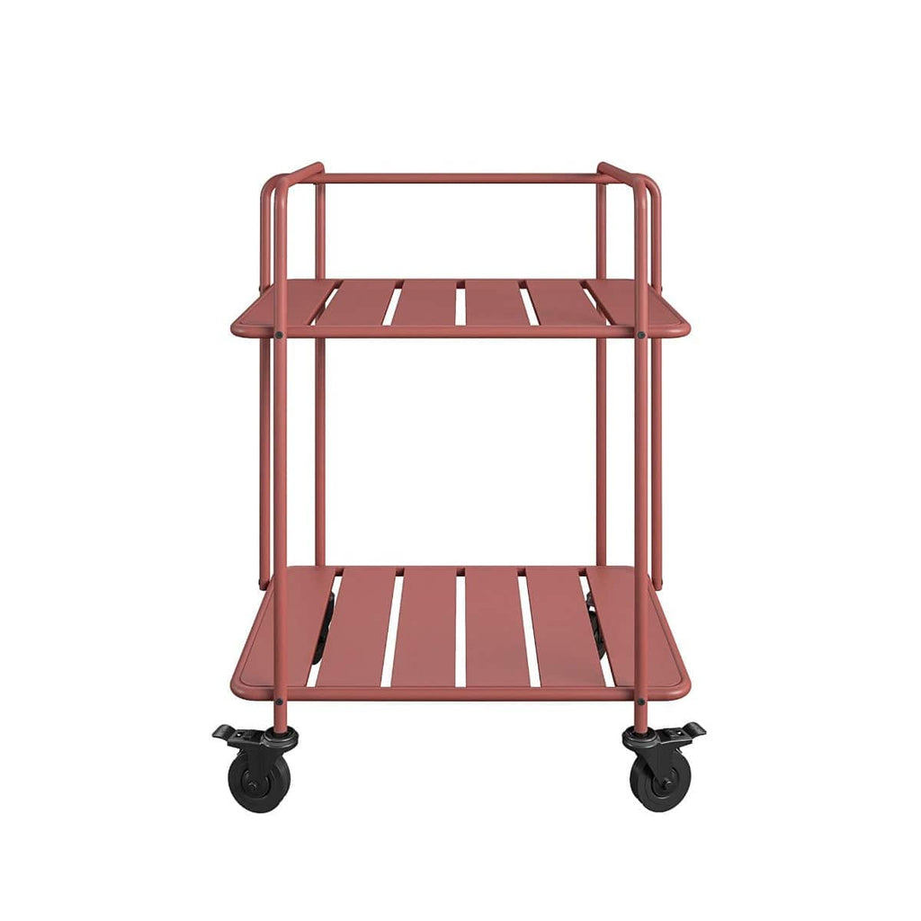 Novogratz Penelope Serving Cart in Red - Indoor/Outdoor - Price Crash Furniture