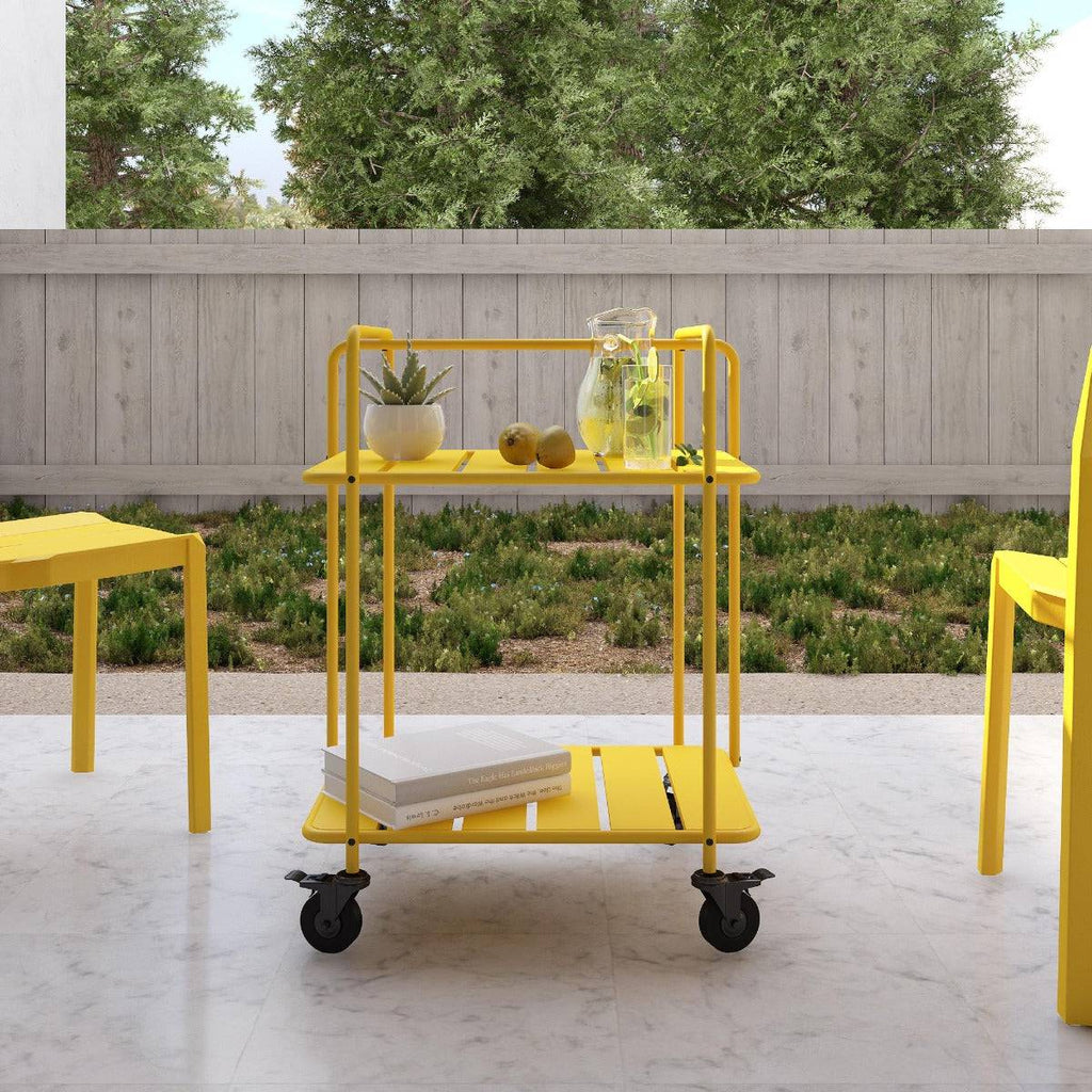Novogratz Penelope Serving Cart in Yellow - Indoor/Outdoor - Price Crash Furniture