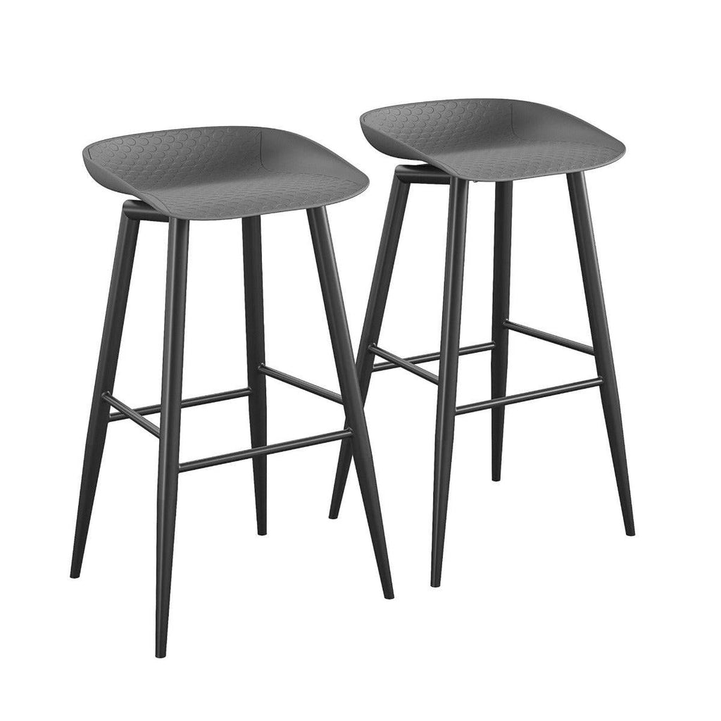 Novogratz Riley Set of 2 Barstools in Grey for Indoor/Outdoor - Price Crash Furniture