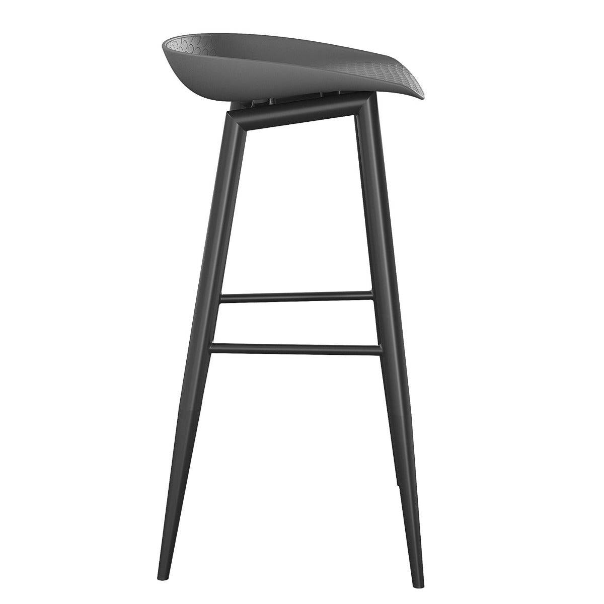 Novogratz Riley Set of 2 Barstools in Grey for Indoor/Outdoor - Price Crash Furniture