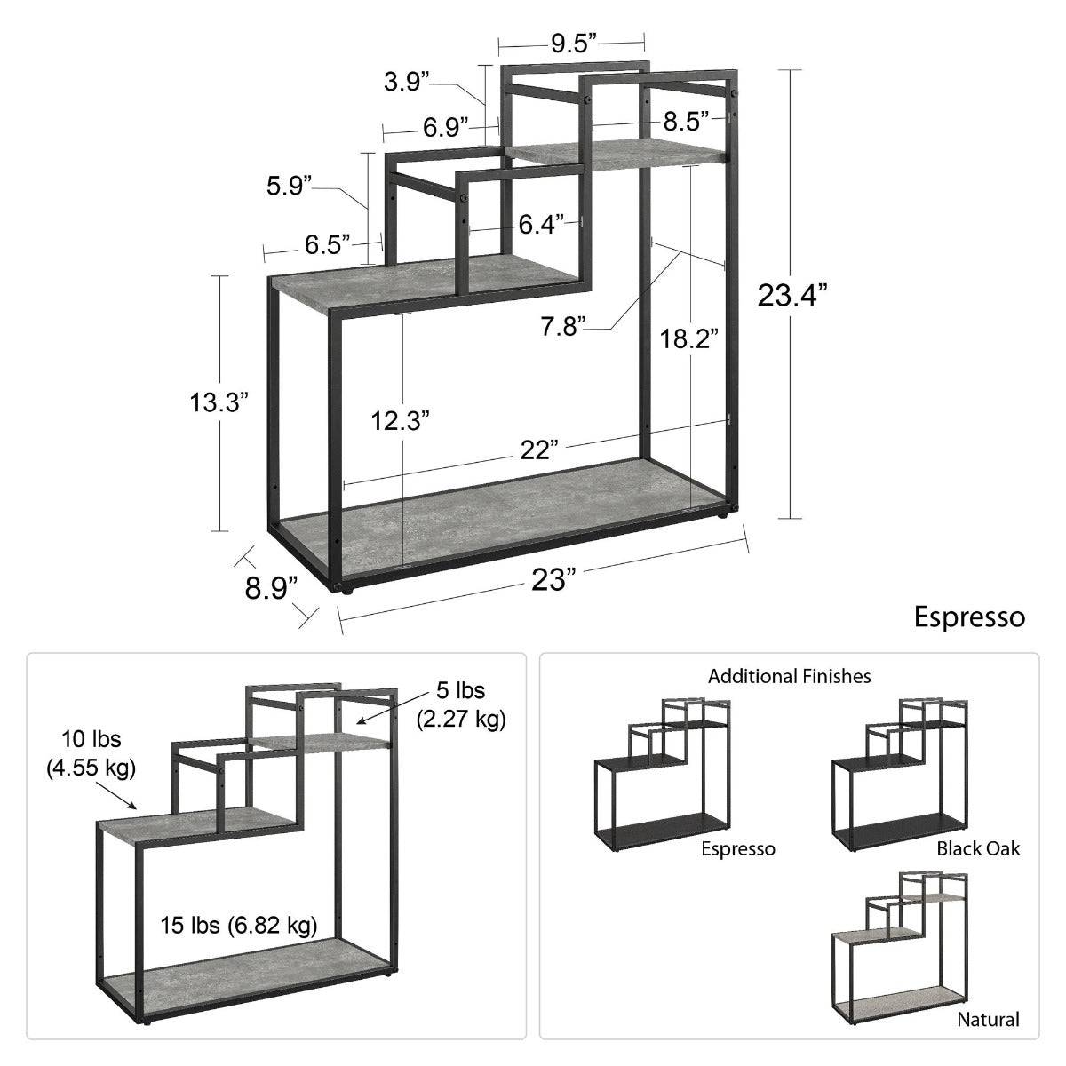 Novogratz Weston Plant Stand in Black Oak - Price Crash Furniture