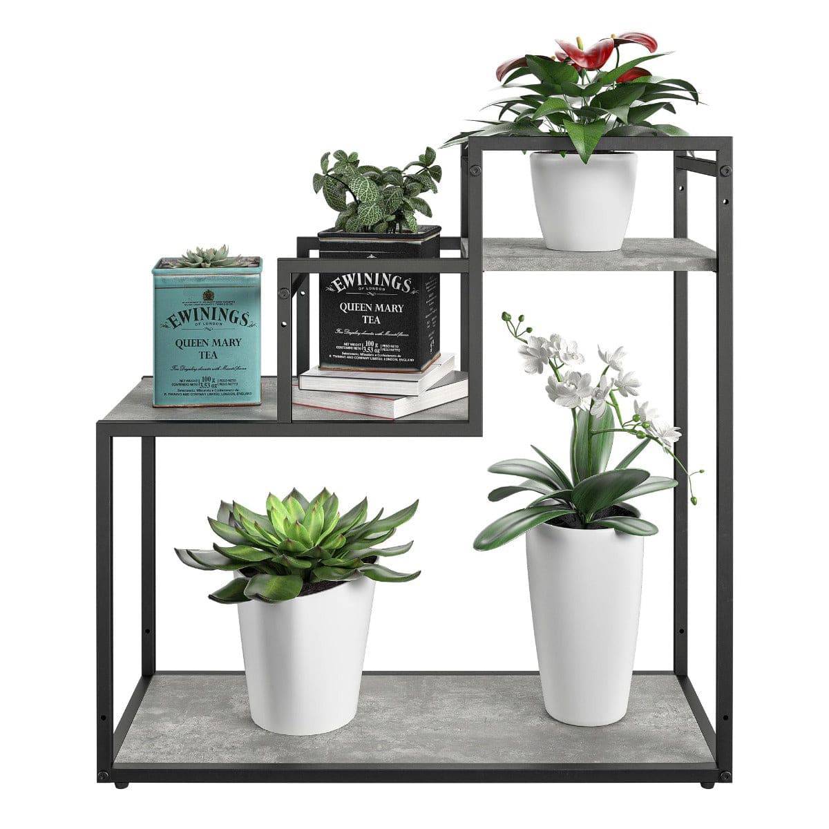 Novogratz Weston Plant Stand in Light Concrete - Price Crash Furniture