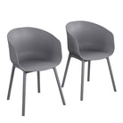 Novogratz York XL Set of 2 Dining Chairs in Grey for Indoors/Outdoors - Price Crash Furniture