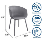 Novogratz York XL Set of 2 Dining Chairs in Grey for Indoors/Outdoors - Price Crash Furniture