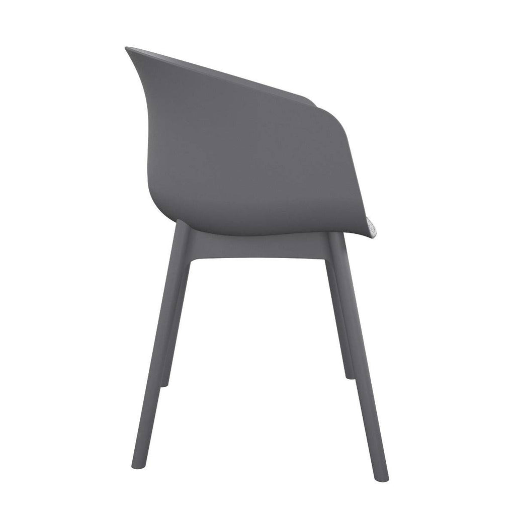 Novogratz York XL Set of 2 Dining Chairs in Grey for Indoors/Outdoors - Price Crash Furniture