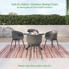 Novogratz York XL Set of 2 Dining Chairs in Grey for Indoors/Outdoors - Price Crash Furniture