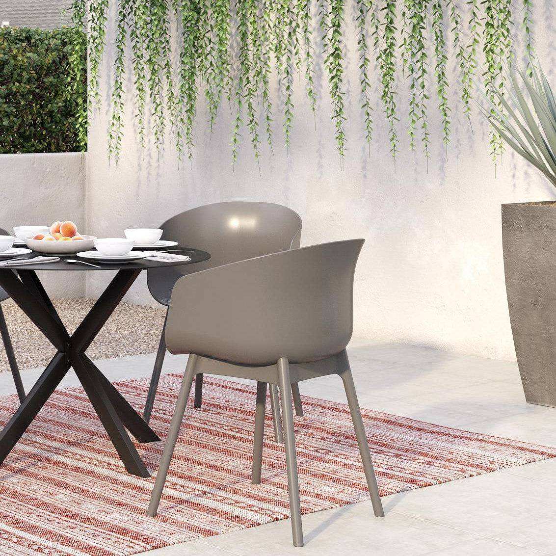 Novogratz York XL Set of 2 Dining Chairs in Grey for Indoors/Outdoors - Price Crash Furniture