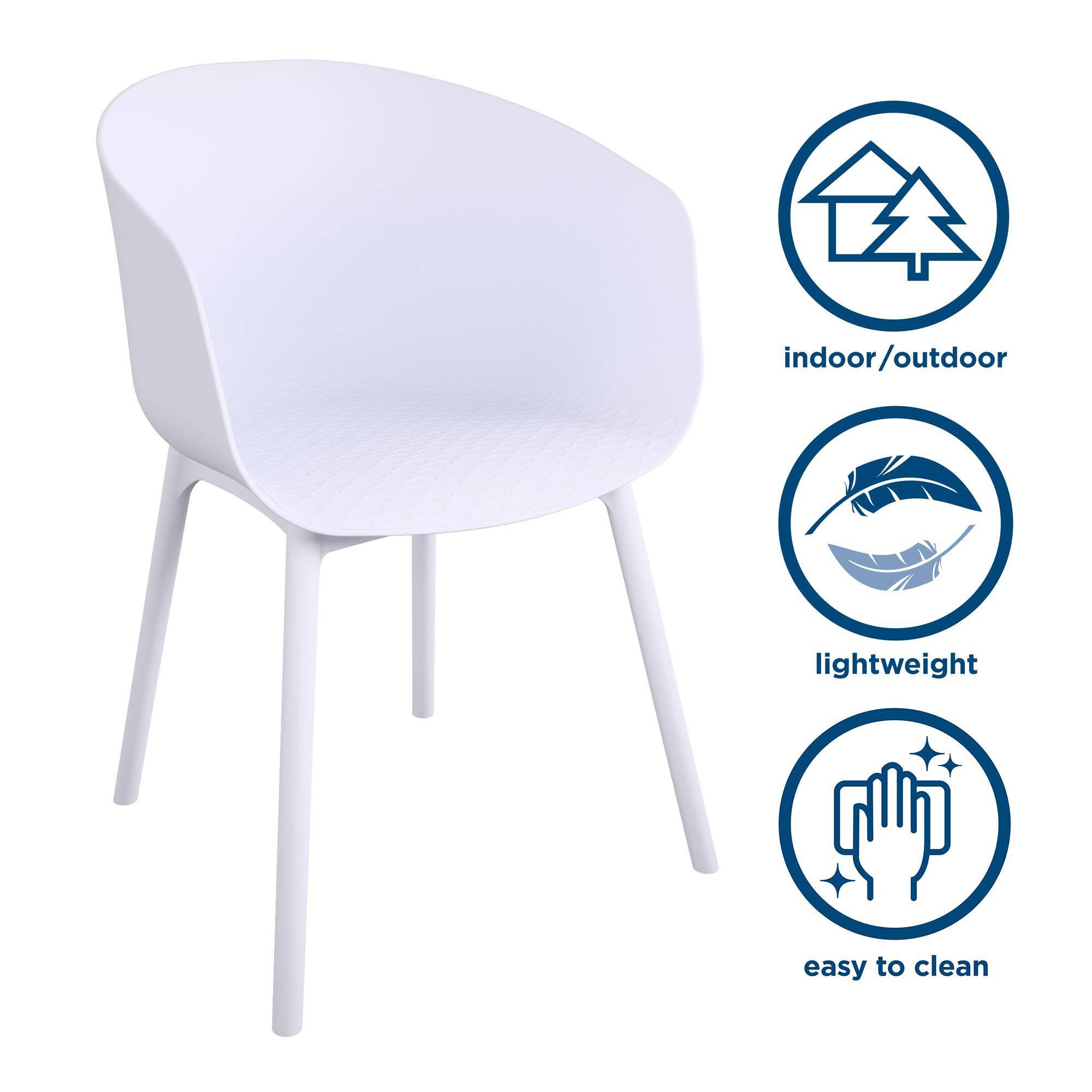 Novogratz York XL Set of 2 Dining Chairs in White for Indoors/Outdoors - Price Crash Furniture