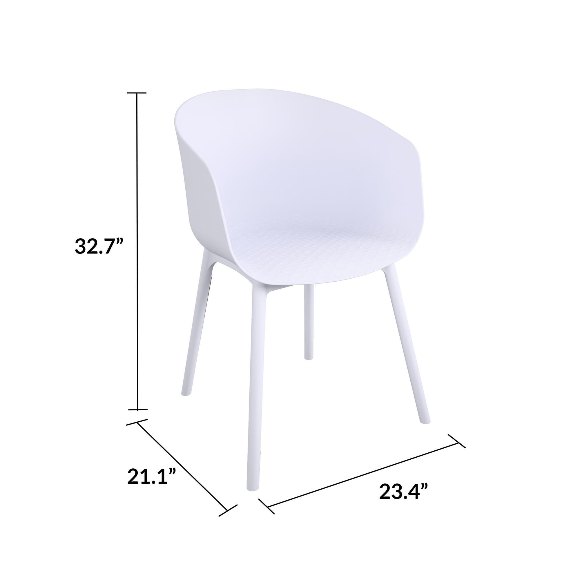 Novogratz York XL Set of 2 Dining Chairs in White for Indoors/Outdoors - Price Crash Furniture