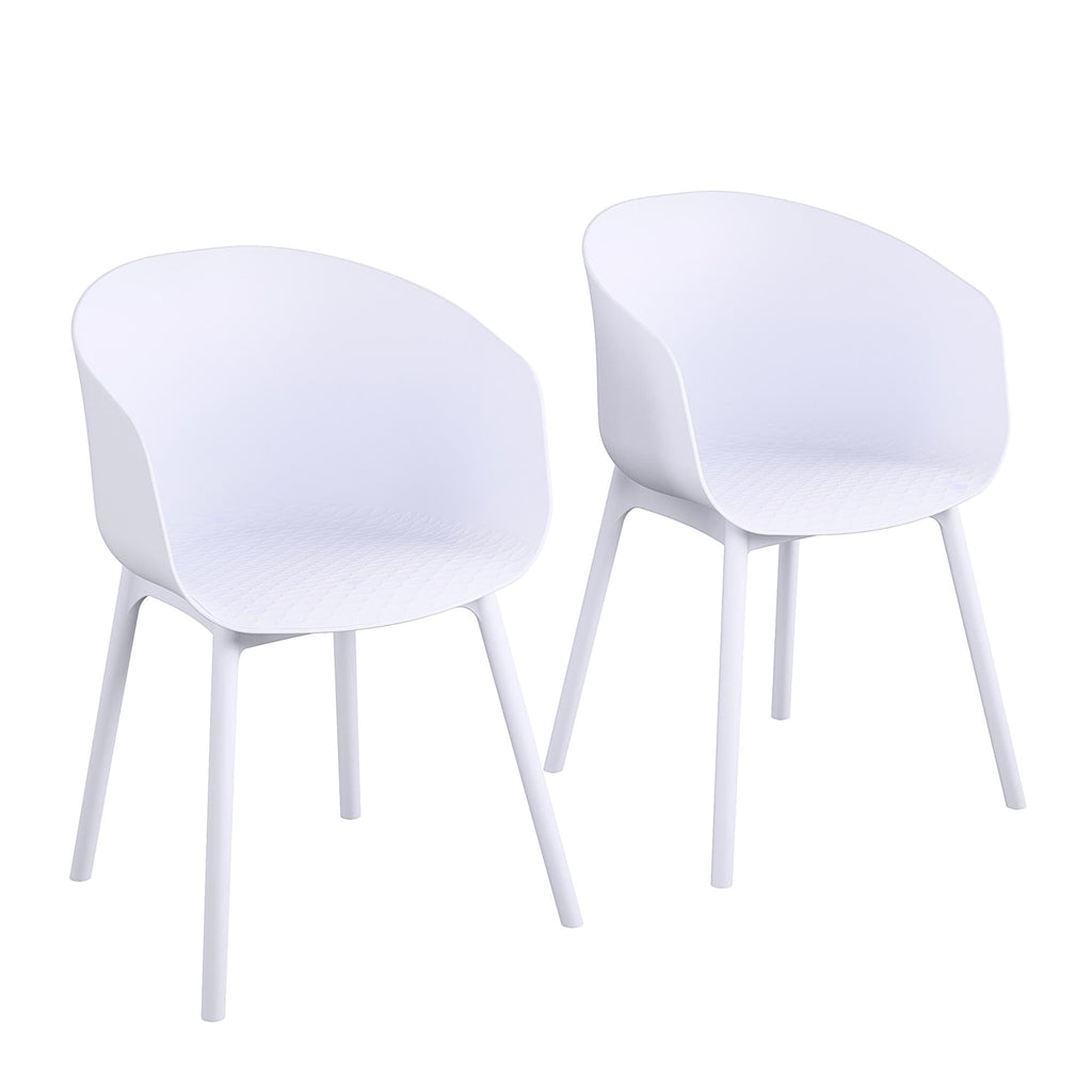 Novogratz York XL Set of 2 Dining Chairs in White for Indoors/Outdoors - Price Crash Furniture