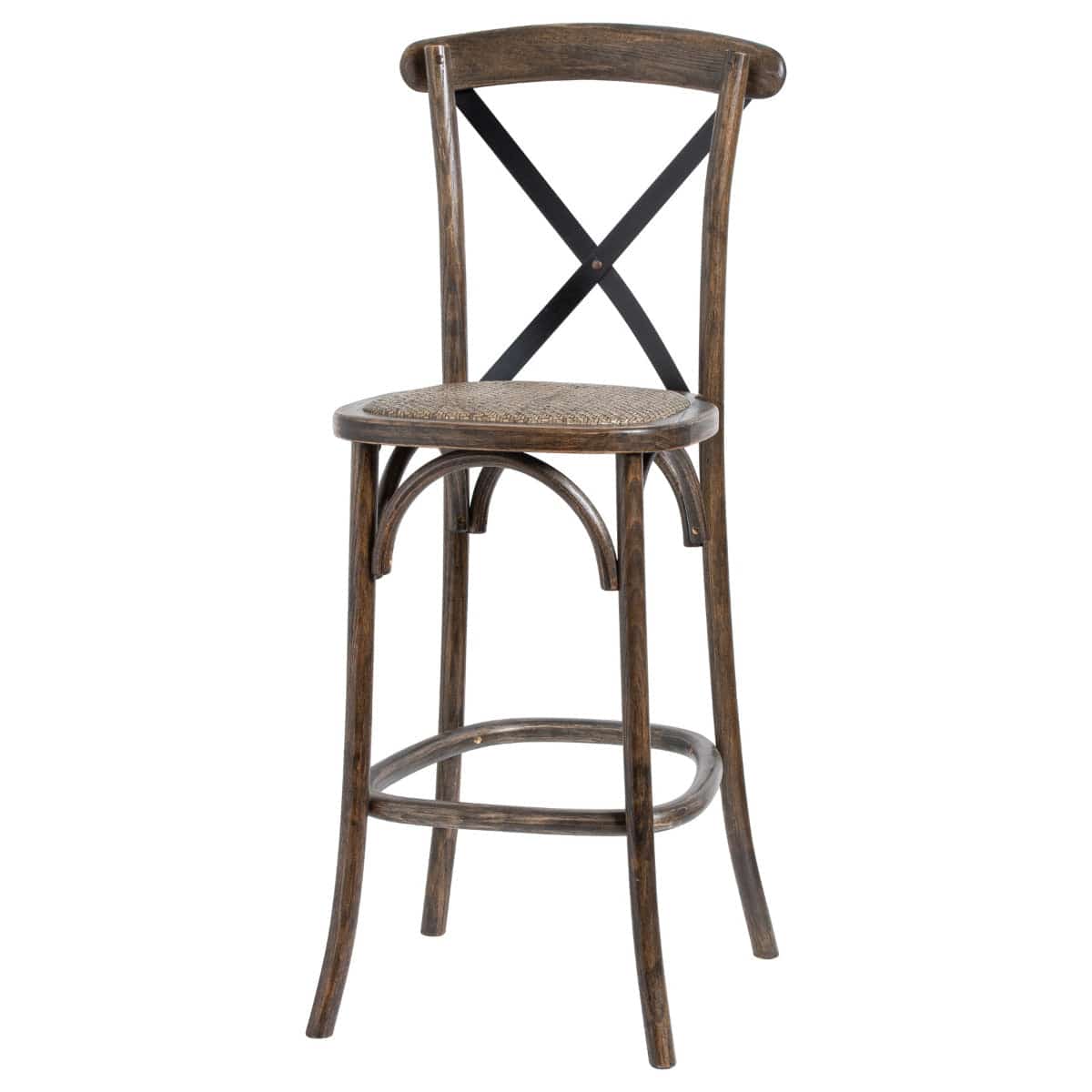 Oak Cross Back Bar Stool - Price Crash Furniture