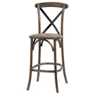 Oak Cross Back Bar Stool - Price Crash Furniture