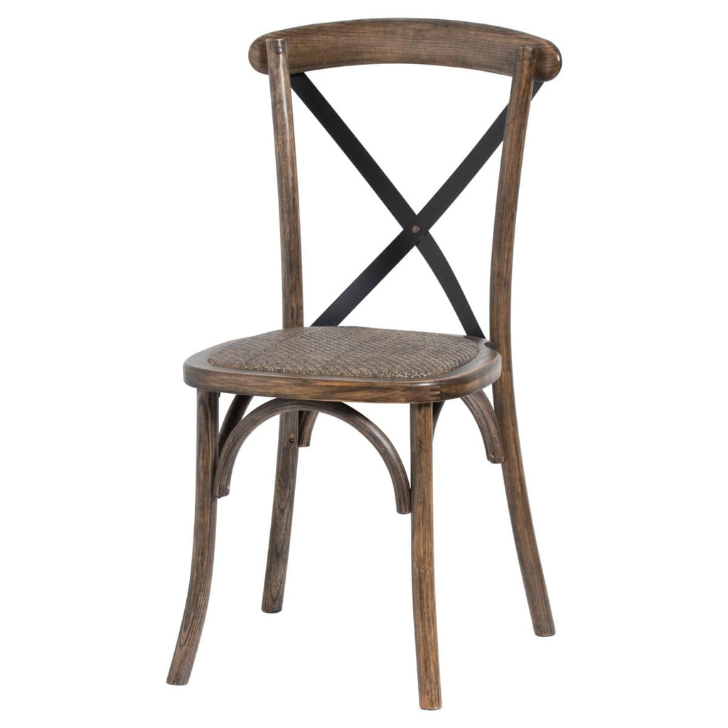 Oak Cross Back Dining Chair - Price Crash Furniture