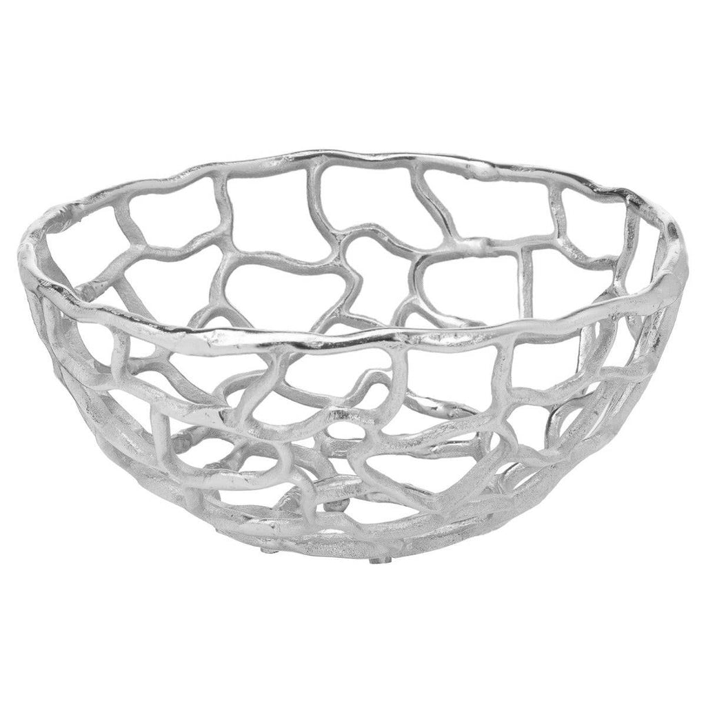 Ohlson Silver Perforated Coral Inspired Bowl Small - Price Crash Furniture