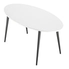 Oslo Dining Table - Large (160cm) in White and Black Matt - Price Crash Furniture