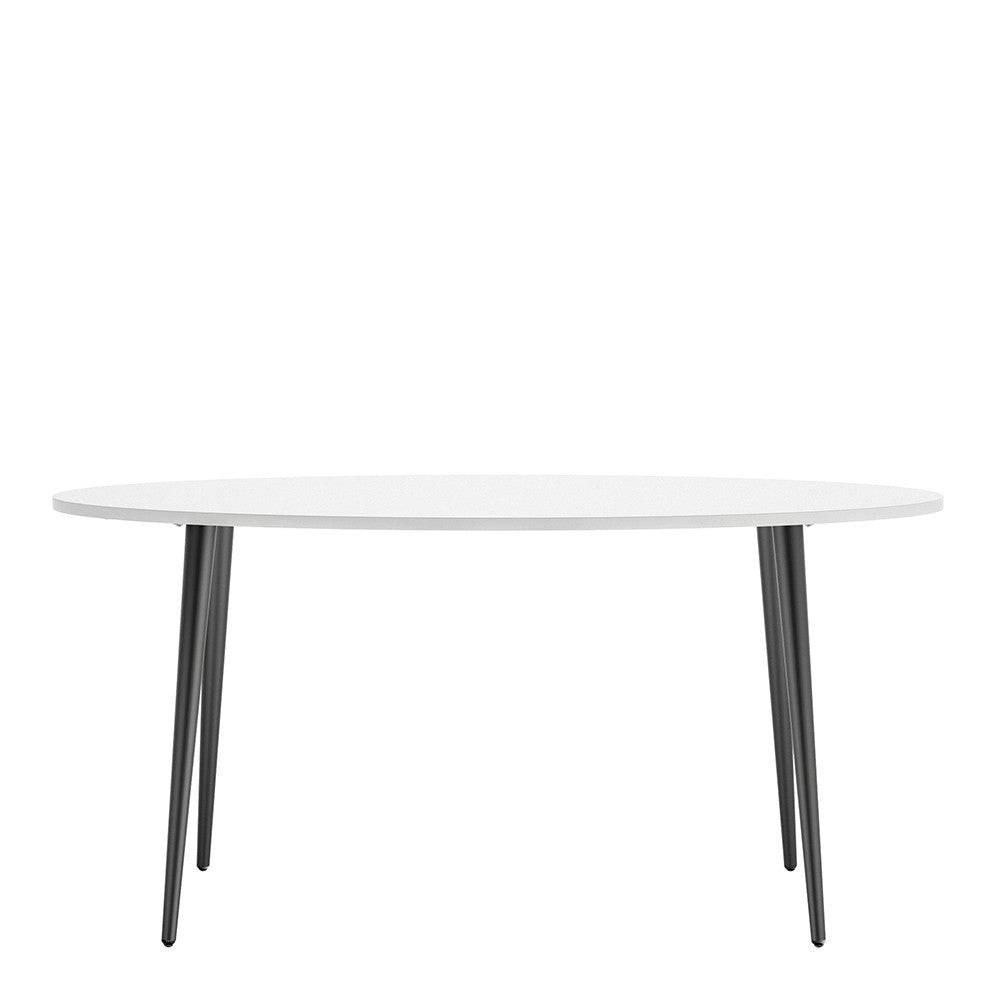 Oslo Dining Table - Large (160cm) in White and Black Matt - Price Crash Furniture
