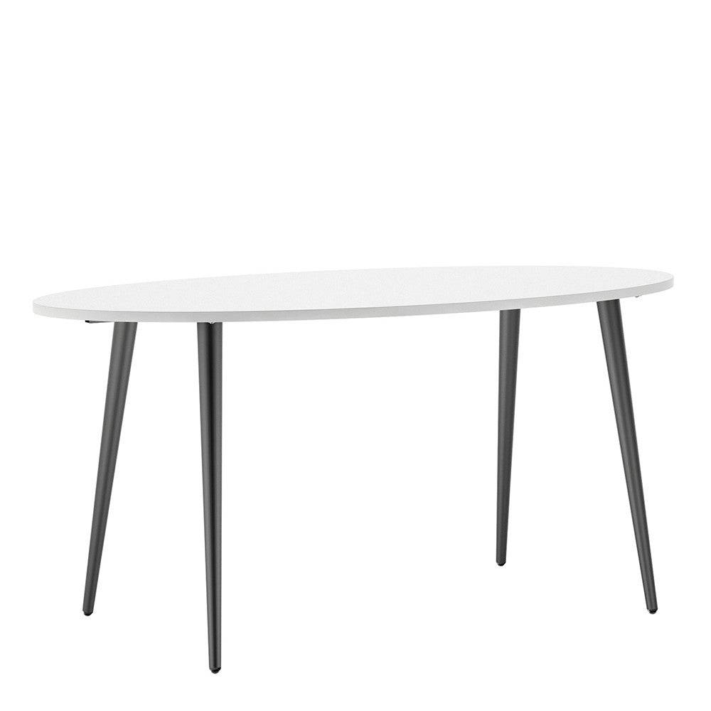 Oslo Dining Table - Large (160cm) in White and Black Matt - Price Crash Furniture