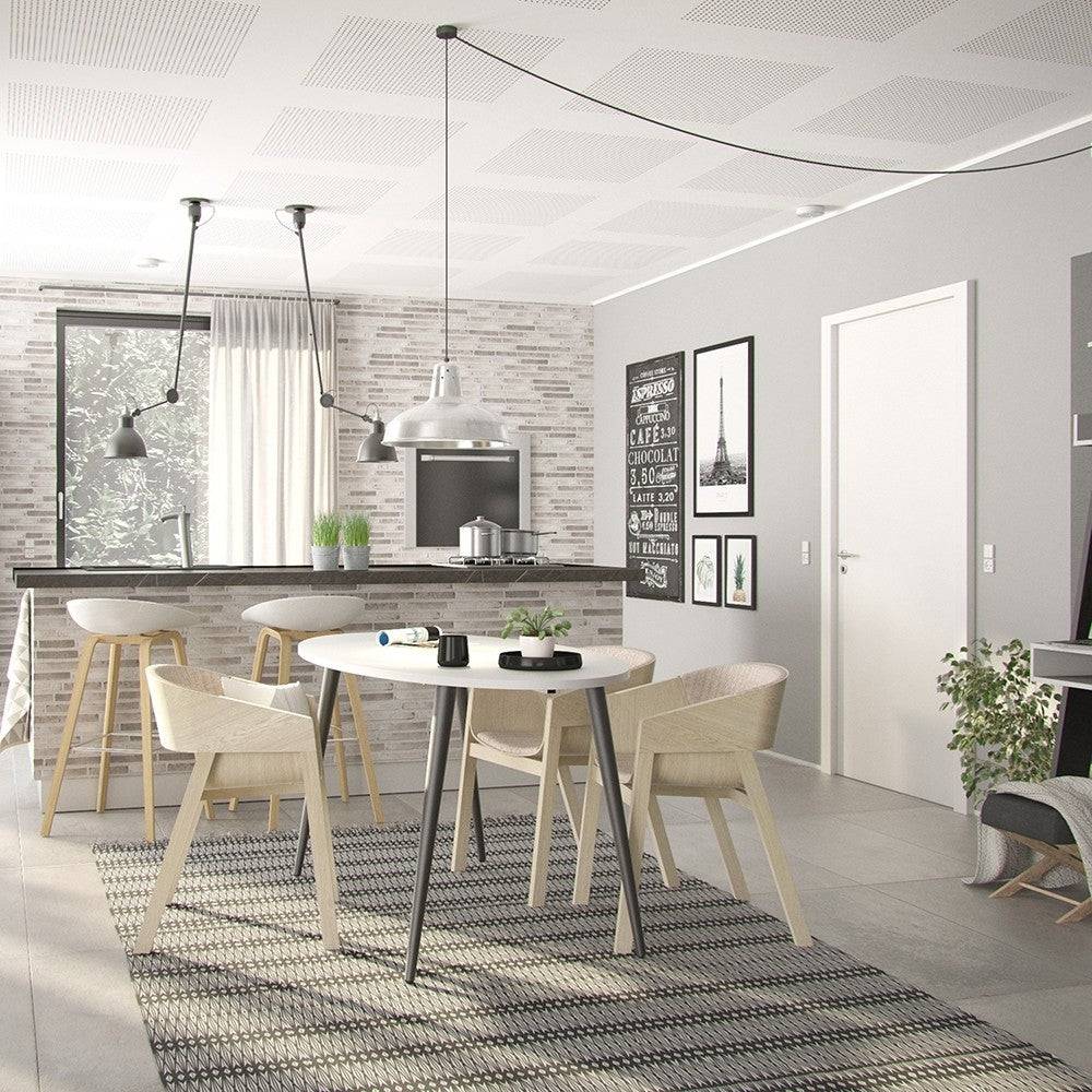 Oslo Dining Table - Large (160cm) in White and Black Matt - Price Crash Furniture