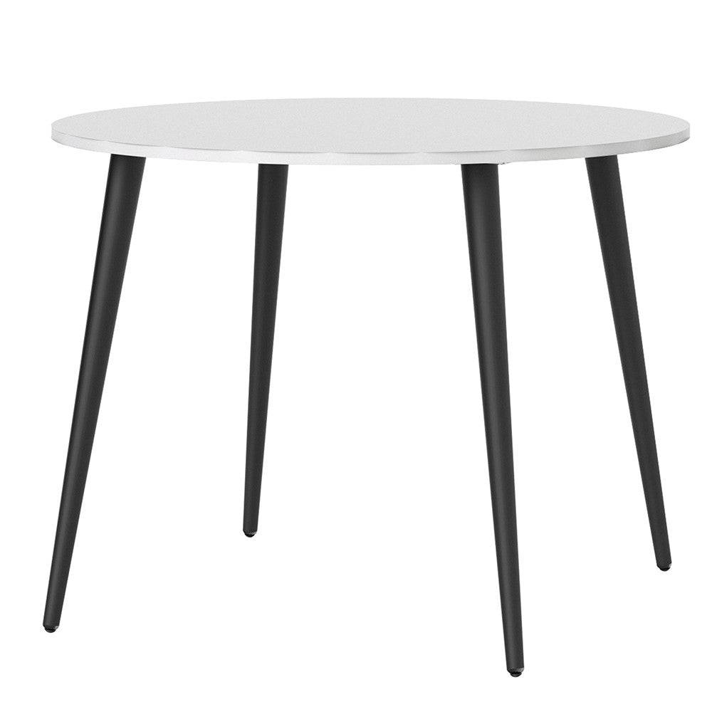 Oslo Dining Table - Small (100cm) in White and Black Matt - Price Crash Furniture