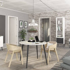 Oslo Dining Table - Small (100cm) in White and Black Matt - Price Crash Furniture