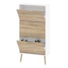 Oslo Shoe Cabinet 3 Drawers in White and Oak - Price Crash Furniture