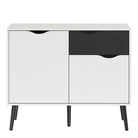 Oslo Sideboard - Large - 3 Drawers 2 Doors In White And Oak - Price Crash Furniture