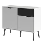 Oslo Sideboard - Large - 3 Drawers 2 Doors In White And Oak - Price Crash Furniture