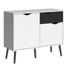 Oslo Sideboard - Large - 3 Drawers 2 Doors In White And Oak - Price Crash Furniture