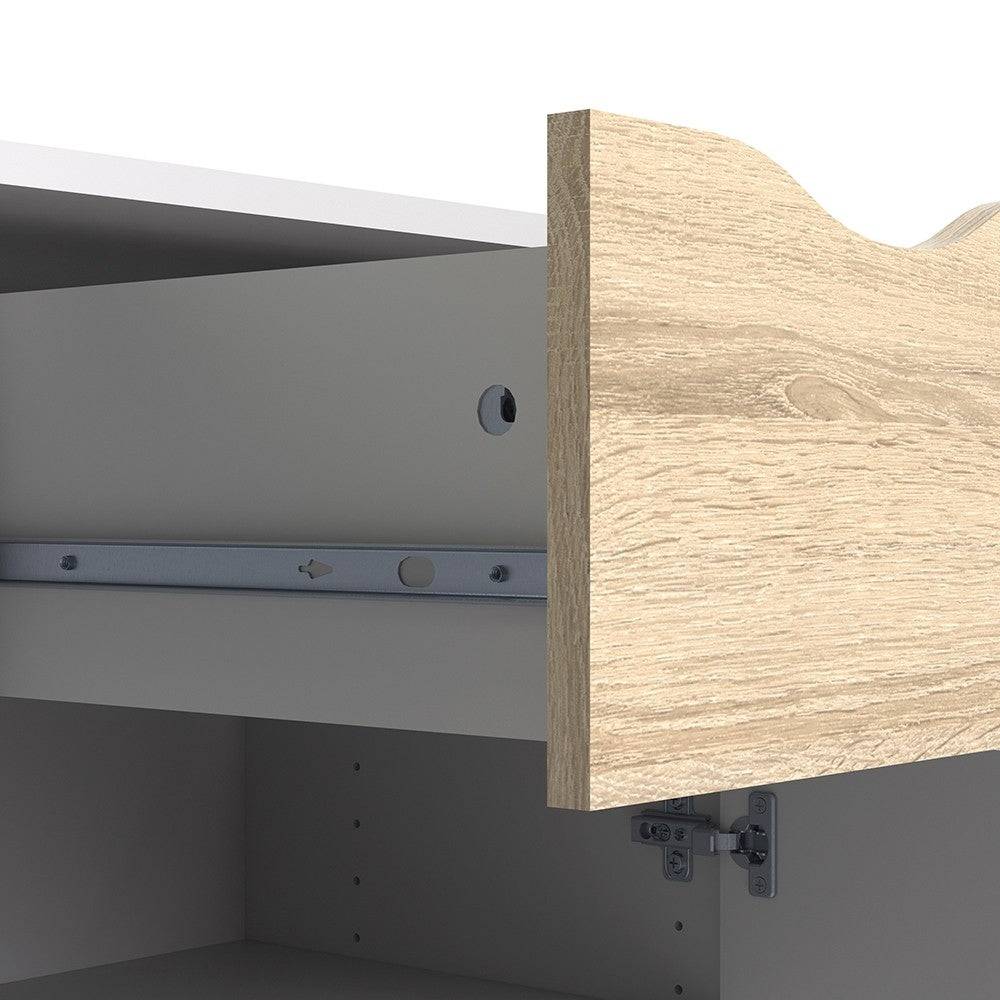 Oslo Sideboard - Small - 1 Drawer 2 Doors In White And Black Matt - Price Crash Furniture