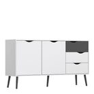 Oslo Wardrobe 2 Doors 2 Drawers In White And Oak - Price Crash Furniture